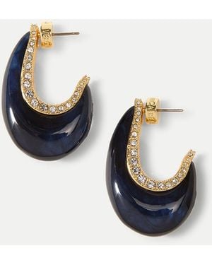Veronica Beard Resin J-hoop Earring - Blue