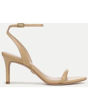 Veronica Beard Sylvie Leather Ankle-strap Stiletto Sandal - Natural