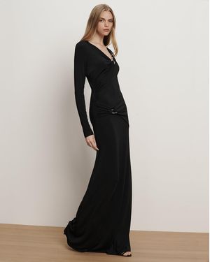 Veronica Beard Viela O-ring Maxi Dress - Black