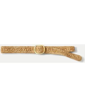 Veronica Beard Loop Raffia Belt - Natural