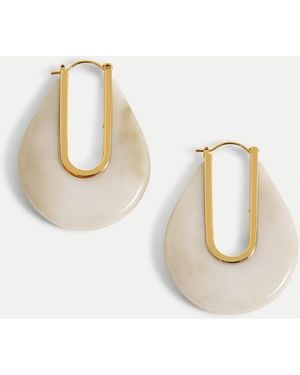 Veronica Beard Resin Drop Hoop Earring - Natural