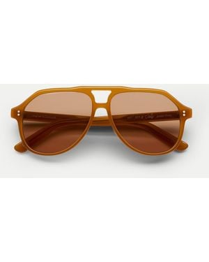 Veronica Beard Sally Aviator Sunglasses Orange Brown