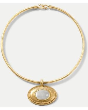 Veronica Beard Cat's Eye Collar Necklace - White
