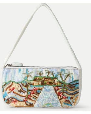 Veronica Beard Pauline Beaded Shoulder Bag - White