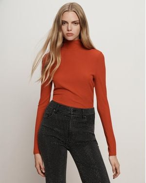 Veronica Beard Wyeth Turtleneck Top - Red