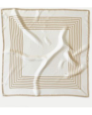 Veronica Beard Silk Striped Scarf - Natural