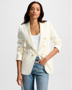 Veronica Beard Bexley Stretch-linen Dickey Jacekt - White