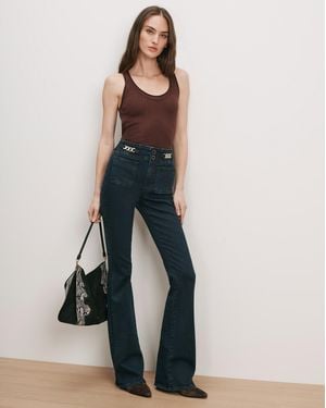Veronica Beard Beverly Skinny-flare Chain-detail Jean - Blue