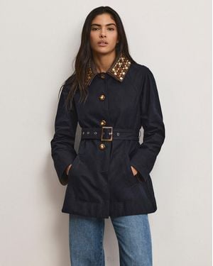 Veronica Beard Langham Belted Dickey Coat - Blue