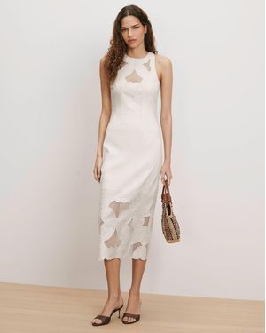 Veronica Beard Upten Eyelet Midi Dress - Natural