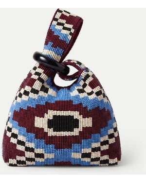 Veronica Beard Beaded Swing Clutch - Blue