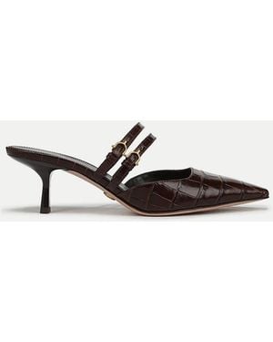 Veronica Beard Corrie Kitten-heel Mule - White