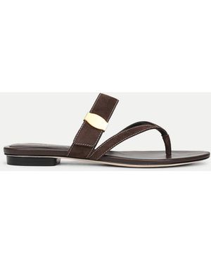 Veronica Beard Salva Dash Flat Sandal - Brown