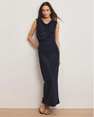Veronica Beard Kerilyn Ruched Maxi Dress - Blue