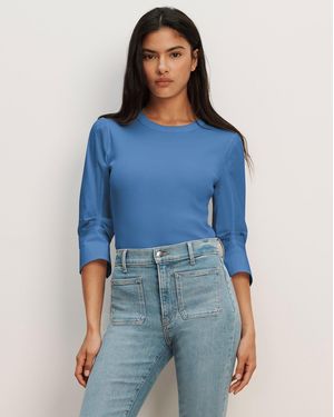 Veronica Beard Junia Mixed-media T-shirt - Blue