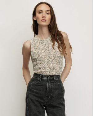 Veronica Beard Jerrel Cropped Knit Tank Top - Natural