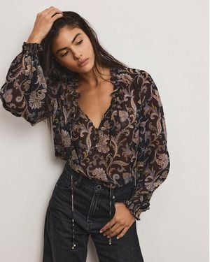 Veronica Beard Hickory Paisley Blouse - Black