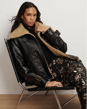 Veronica Beard Danika Shearling Jacket - Black