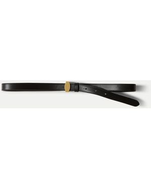Veronica Beard Dash Leather Belt - Natural