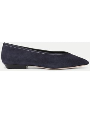 Veronica Beard Bancroft Suede Flat - Blue