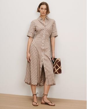 Veronica Beard Perenna Plaid Shirtdress - Natural