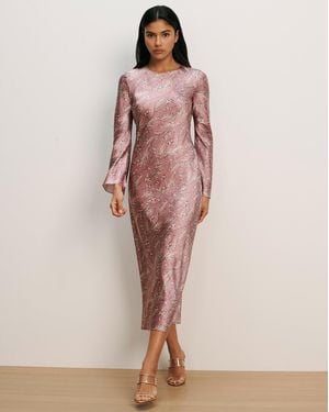 Veronica Beard Gemma Silk-blend Midi Dress - Pink