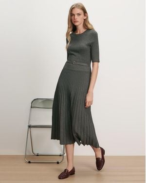 Veronica Beard Elthea Belted Midi Dress - Natural