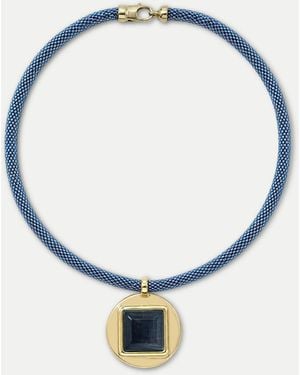 Veronica Beard Tiger's Eye Beaded Necklace - Blue