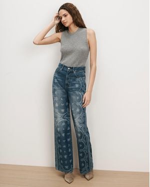 Veronica Beard Taylor Bandana Wide-leg Jean - Blue