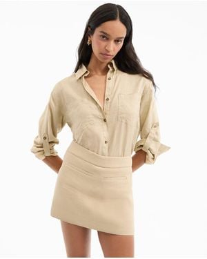 Veronica Beard Gil Linen Shirt - Natural