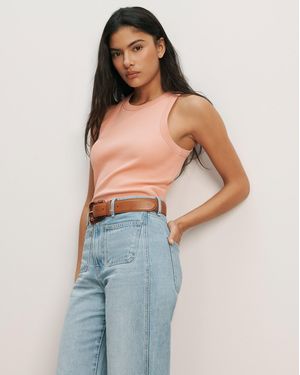 Veronica Beard Jordyn Cropped Tank Top - Blue