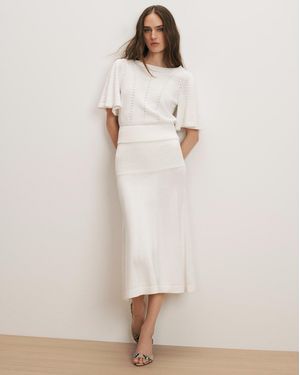 Veronica Beard Cazian Knit Midi Skirt - Natural