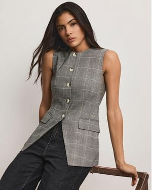 Veronica Beard Lois Linen-blend Vest - Gray