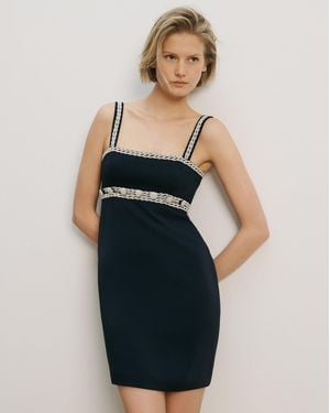 Veronica Beard Lunette Beaded Mini Dress - Blue