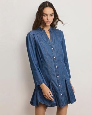 Veronica Beard Korinda Mini Shirtdress - Blue