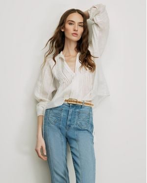 Veronica Beard Sawyer Self-tie Blouse - Blue