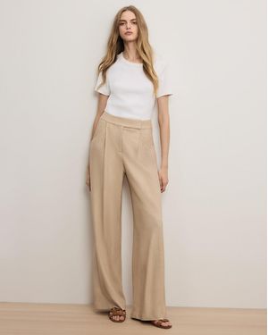Veronica Beard Marbeau Wide-leg Pant - Natural