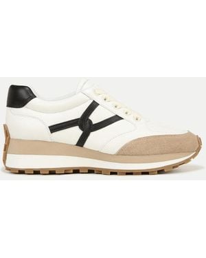 Veronica Beard Valentina Sneaker White Black - Natural