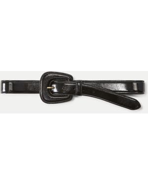 Veronica Beard Elsy Leather-buckle Belt - Black