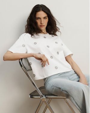 Veronica Beard Sebastian Embellished T-shirt - Gray