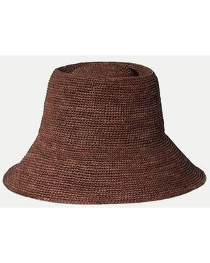 Veronica Beard Felix Raffia Bucket Hat - Brown