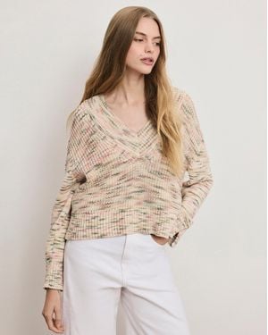 Veronica Beard Anola V-neck Sweater - Natural