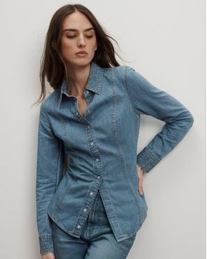 Veronica Beard Eddie Embellished Chambray Shirt - Blue