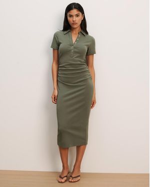 Veronica Beard Besser Polo Midi Dress - Green