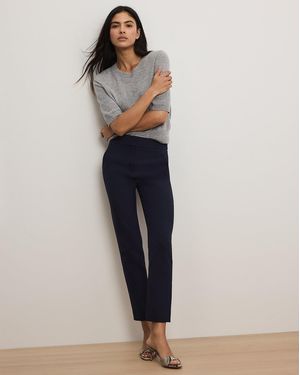 Veronica Beard Renzo Clean Waistband Pant - Blue