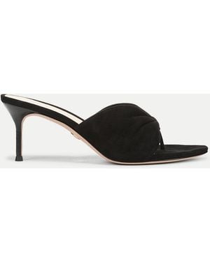 Veronica Beard Tullia Suede Mid-heel Sandal - Natural