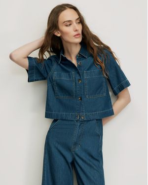 Veronica Beard Spruce Button-down Shirt - Blue