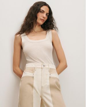 Veronica Beard Belvedere Knit Tank Top - Natural