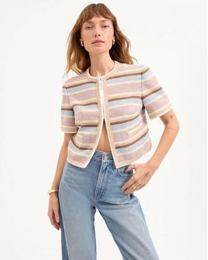 Veronica Beard Wyatt Short-sleeve Jacket - Blue