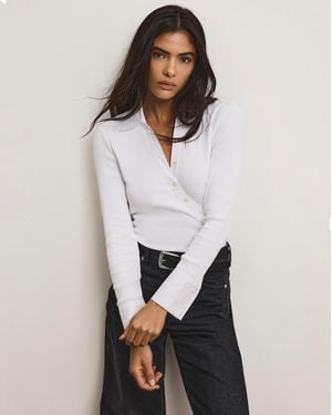 Veronica Beard Brenner Button-down Top - White